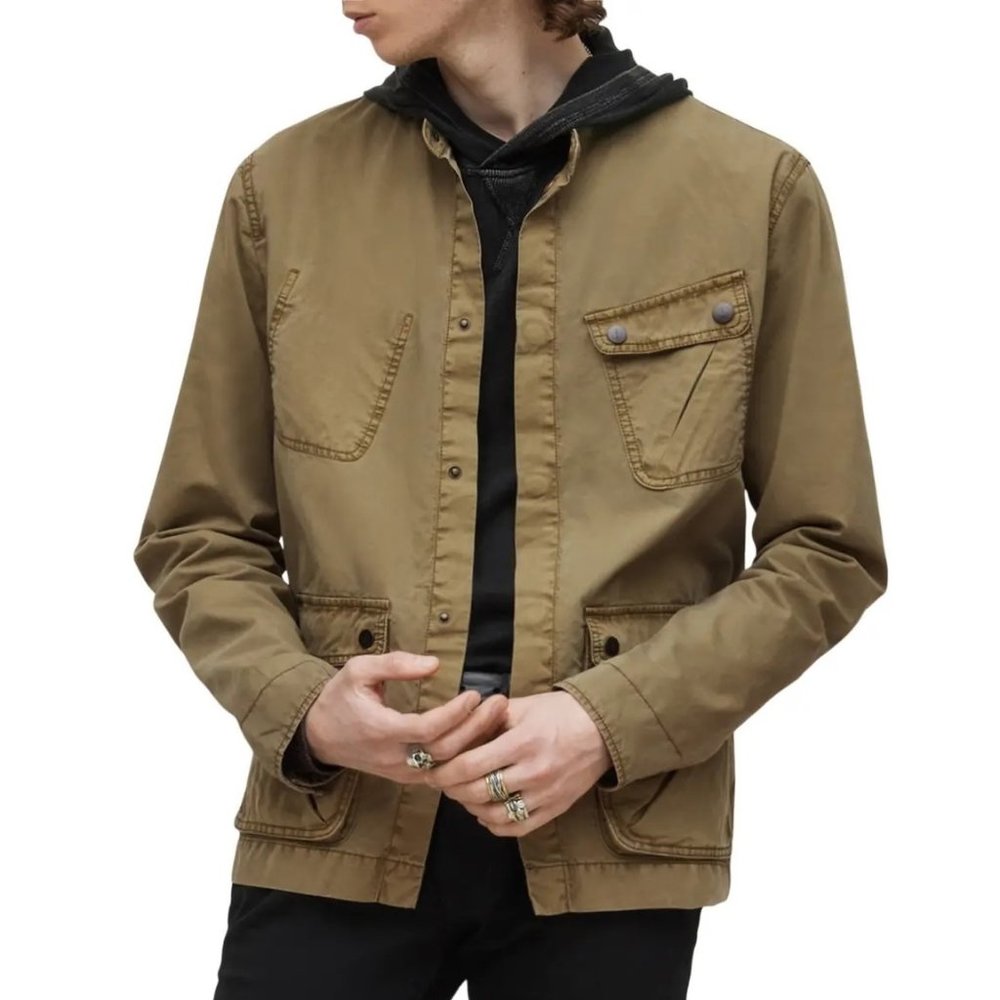 John Varvatos Collection Mens Size XL Olive Green M65 Field Snap Jacket NWT $348